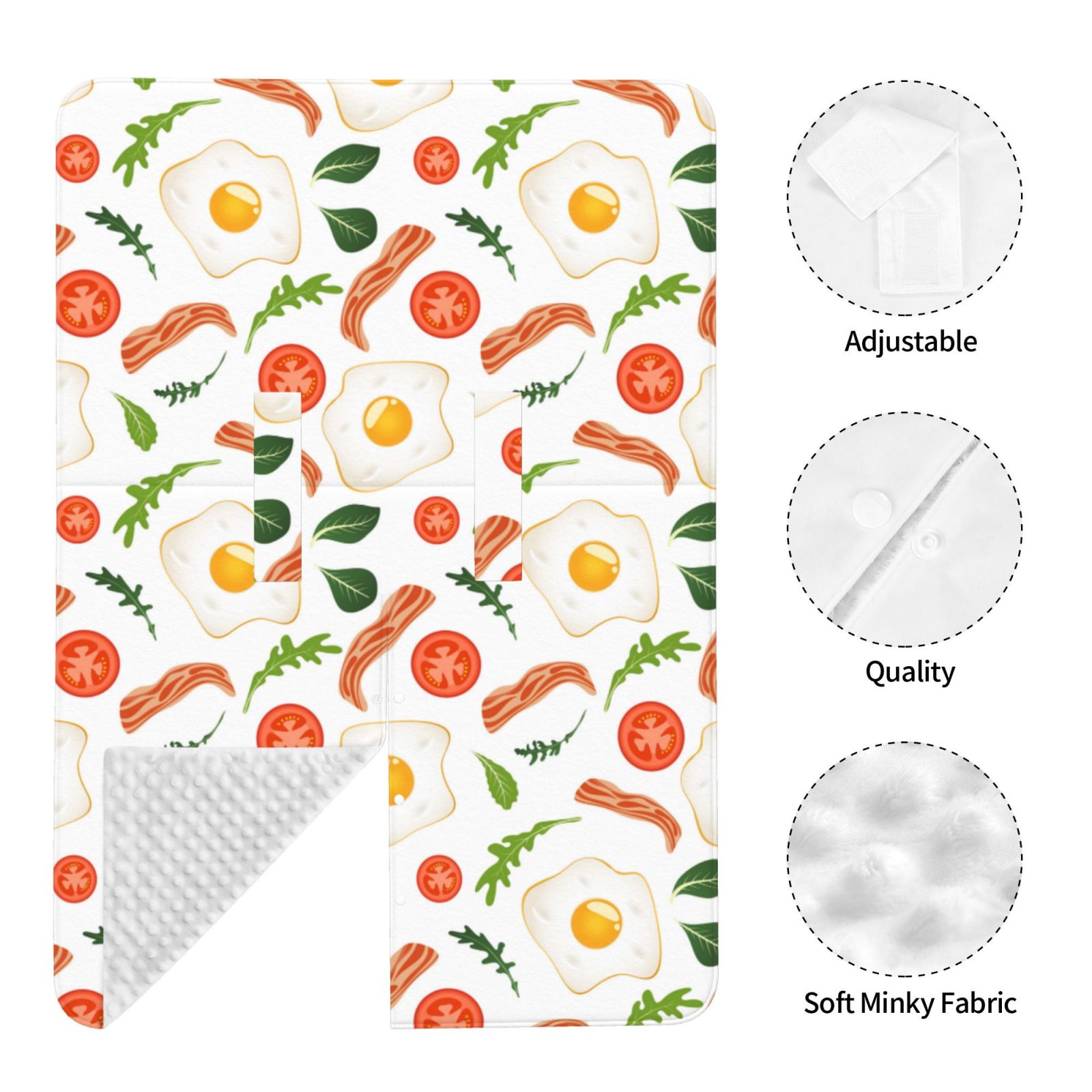 Car Seat Cover Baby - Bacon Vegetable Hobo Eggs Breathable Infant Car Seat Cover for Baby Carseat, Lightweight Comfort Baby Essentials Must Haves Newborn Stuff for Girl Boy