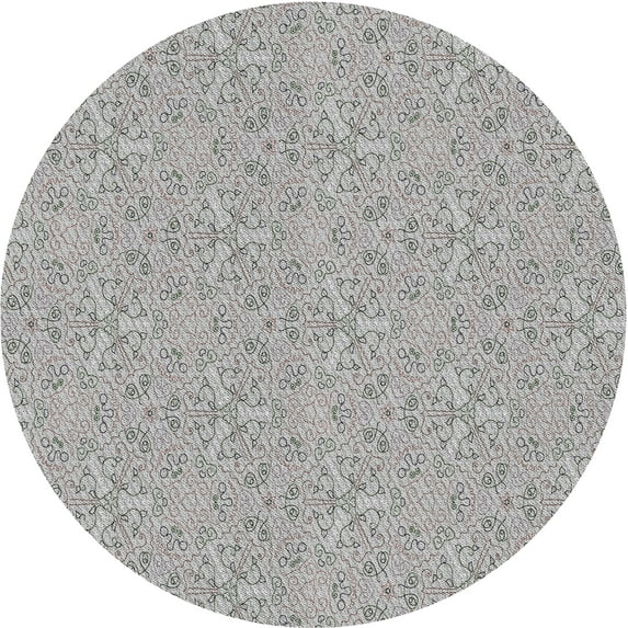 Ahgly Company Indoor Round Patterned Gray Novelty Area Rugs, 7' Round