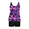 thumbnail image 4 of adviicd Bathing Suits for Women Women Ruffle High Waisted Tankini Swimsuit Tummy Control Bathing Suit(Purple,M), 4 of 6