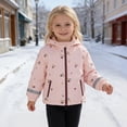 thumbnail image 2 of Curuila Toddler Girls Coat With Zipper Long Sleeve Cartoon Print Hooded Jacket For Girls Winter Warm Casual Soft Outerwear Size 2-3 Years, 2 of 6