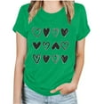 thumbnail image 1 of Meichang Valentines Day Chemises Femmes Manches Courtes Cœur Graphique T-Shirts Décontractés Coupe Ample Col Rond Blouses de Vacances, 1 of 6