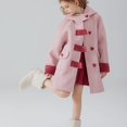 thumbnail image 6 of Mercatoo Teen Girls Winter Dress Coat Fleece Lined Button Peacoat with Hooded Kids Warm Long Jackets Casual Fuzzy Overcoat, 6 of 9