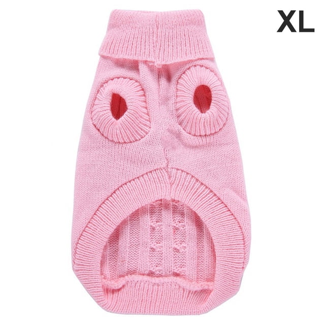Wweixi Christmas Pet Pullover Sweater Knitted Warm Solid Color Autumn Winter Clothes