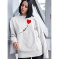 thumbnail image 2 of Love Balloon Heart Lettering  Sweatshirt Women -Image by Shutterstock, Female 3X-Large, 2 of 4