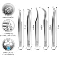 thumbnail image 4 of SIVOTE Eyelash Extension Tweezers for Classic & Volume Lashes, 5-Pack, Silver, 4 of 7