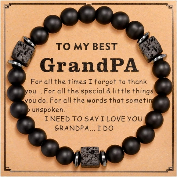 Men Bracelet for Dad, Grandpa, Stepdad, Bonusdad, Daddy, Papa, Man, Son, Boyfriend, Brother, Nature Stone Bead Bracelets for Men Women