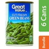 Great Value Cut Italian Green Beans, 14.5 Oz (6 Packs)