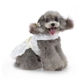 thumbnail image 2 of Traje cómodo y transpirable para mascotas perritas princesas: elegante vestido blanco con lazo XL, 2 of 8
