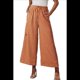 thumbnail image 2 of Pantalones Anchos Cómodos de Verano para Mujer, Color Marrón, Talla XXL, 2 of 5