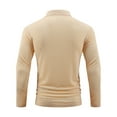 thumbnail image 2 of Jalioing Men's Golf Shirt Business Fashion Long Sleeve Collared Tops Casual Dressy Solid Color Texture T Shirt, 2 of 8