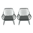 thumbnail image 2 of Roomfitters Contemporary Woven Lounge Chairs with Cushions, Stylish Outdoor or Indoor Seating Set, Durable and Comfortable Design for Relaxation, Grey (Set of 2), 2 of 6