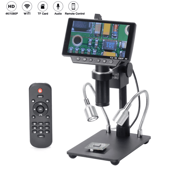 Hayear 16MP 4K HDMI-Compatible 60FPS USB WIFI 5 inch Screen with 150X C-Mount Lens and 1/2.3 Sensor Digital Industry Microscope Camera