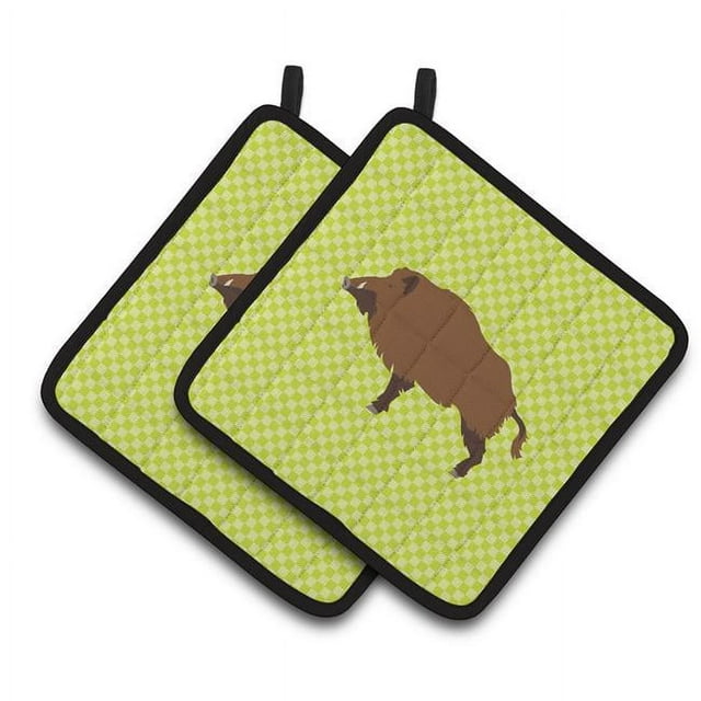 Carolines Treasures BB7762PTHD Sanglier Cochon Vert Paire de Porte-Pot