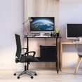 thumbnail image 4 of SHW Height Adjustable Mobile Laptop Stand Rolling Table Cart with Shelf, Black, 4 of 7