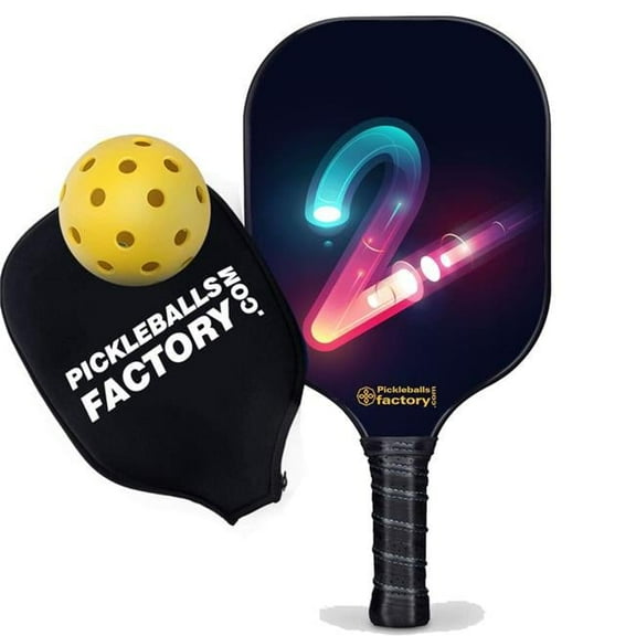 Pickleball Factory PB00017-8-G Pro Pickleball Paddle - Tow Pickleballs for Sale, Best Pickleball Paddle for Spin Pickleball Professional Players, Glassfiber Graphite