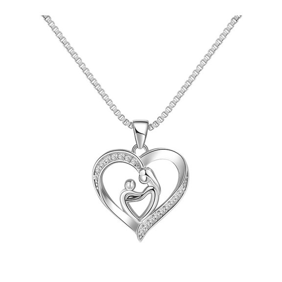 Joernso Mother And Daughter Son Love Heart Pendant Necklace Mother's Day Jewelry Gifts for Grandmother Mom Daughter Wife