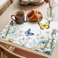 thumbnail image 3 of Daisy Flower Placemats Set of 4 Blue Yellow Butterfly Farmhouse Botanical Heat Insulation Washable Place Mats, Rustic Non-Slip Table Mats for Dining Table Party Kitchen Decor,13x19 Inch, 3 of 9