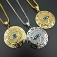 thumbnail image 2 of Men Egyptian Eye of Horus Pendant Protection Necklace Biker Link Chain 18" - 40", 2 of 7