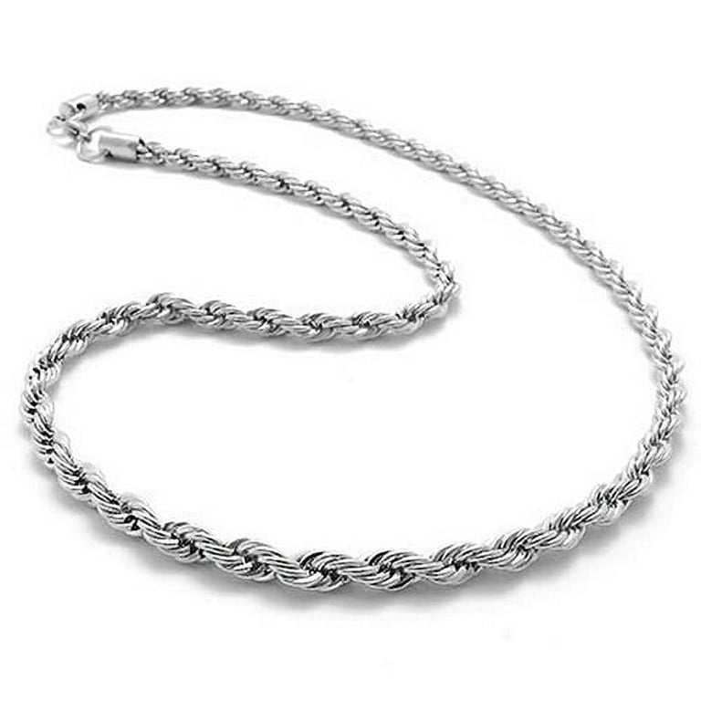 Frogued Women's Men's 925 Sterling Silver Twist Chain Necklace