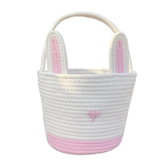 WMGHA Easter Bunny Basket Tote Bag Easter Rabbit Candy Gift Storage Bucket Toys Bucket Tote 13x13 Storage Organizer,Easter Basket Stuffers For Adults,Easter Decorations For Tree