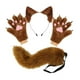 thumbnail image 4 of Conjunto de diadema con orejas de animal y guantes de cola para disfrazarse de una hermosa cola larga para fiestas temáticas. Marrón, 4 of 8