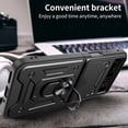 thumbnail image 3 of Phone Case for Motorola Razr 40 with Camera Cover, Heavy Duty Protective with Slide Lens Cover & 360° Finger Ring Stable Kickstand Case for Motorola Razr 40 SJ-Black, 3 of 10