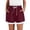 BKL40-Deep Red, variant on Linen Shorts For Women Lace Trim Elastic High Waisted Drawstring Shorts Summer Casual Loose Boho Vacation Beach Lounge Shorts Pink M