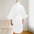 thumbnail image 5 of Women's Robes Silk Robes Feather Trim Light Weight Comfy Robes for Women Valentines for Women Wedding Robe, 5 of 5