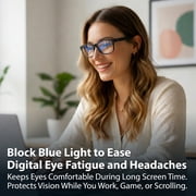BLUE CUT Adult Square Blue Light Blocking Computer Glasses, Black, 1 Pair