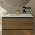 thumbnail image 4 of Liberte 30" Wall-Mounted Bathroom Vanity in Brown Oak with Sink Top, 4 of 10