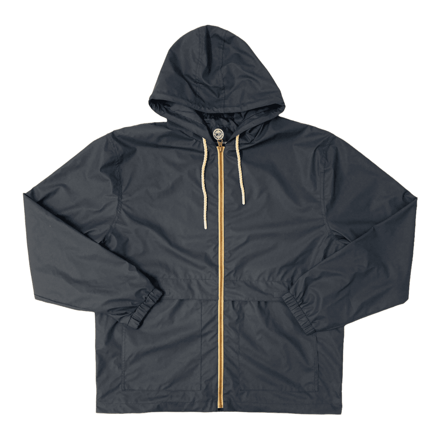 Hooded Full Zip Rain Slicker Jacket 