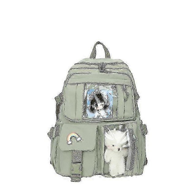 Kawaii Backpack With Kawaii Pin And Accessories, Canvas Backpacks, Cute Kawaii Backpack Large Capacity