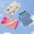 thumbnail image 3 of Oodles Multi-Color Striped Smiley Face Knit Polo Spring Dog T-Shirt, Extra Small, 3 of 6