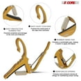 thumbnail image 2 of Premium Aluminum Guitar Capo + 6 Picks & Carry Bag - Universal Clip for Acoustic/Electric/Ukulele (Yellow), 2 of 10