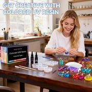 Bond Craftor 360g Colored UV Resin Kit, Clear Odorless Fast Curing Bubble Free for Jewelry Making DIY Crafts