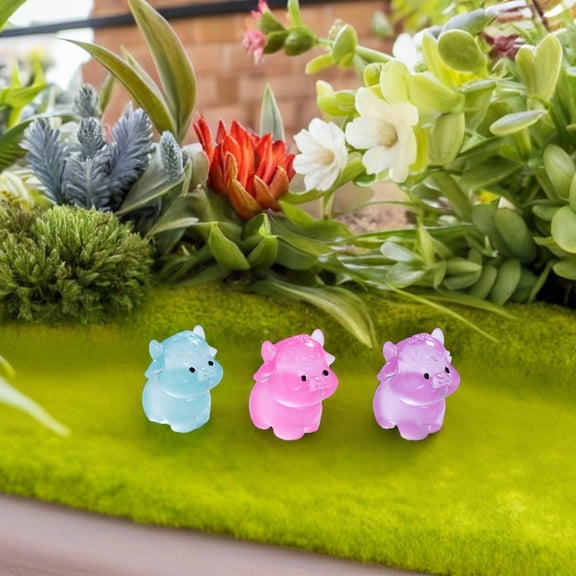 COMPUKAS 18Pcs Tiny Resin Figures Assorted Color Animal Figurines For Home Decor Micro Landscape
