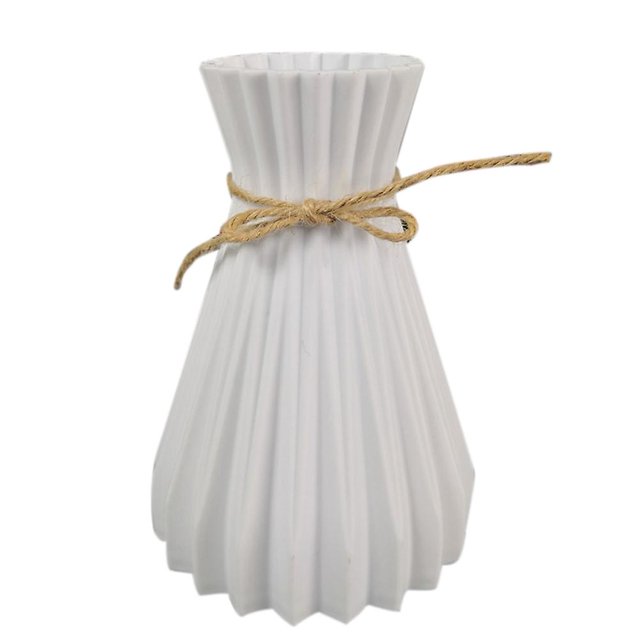 Decoración plástica del hogar de la boda del florero de la Aimulación-cerámica, blanco Afortunado Sencillez