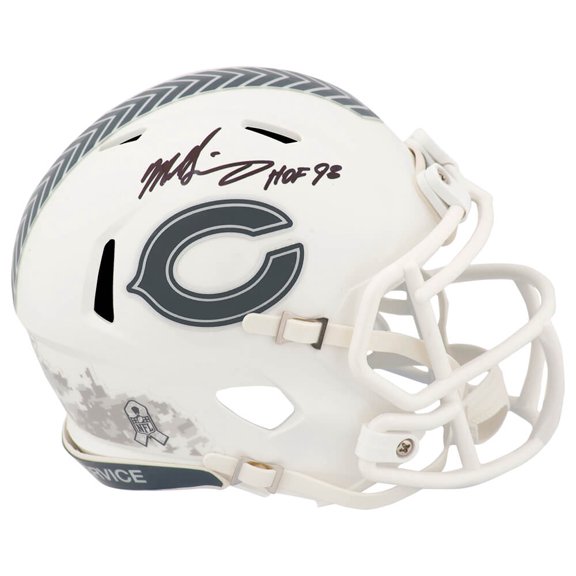 Collectible Mike Singletary Signed Bears 2024 SALUTE Riddell Speed Mini Helmet w/HOF'98