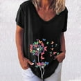 thumbnail image 2 of Elegante mujer con cuello en V estampado camiseta blusa Tops sudadera OAVQHLG3B Store  lin121212, 2 of 4