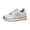 Silver, variant on Platform Sneakers for Women Lightweight Memory Foam Insole Shoes Lace up Non Slip Fashion Glitter Walking Footwear Black Size 7.5