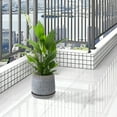 thumbnail image 4 of Set of 2 Ceramic Flowerpot, 7" Modern Planter for Patio, Garden, Windowsill - Grey, 4 of 13