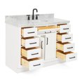 thumbnail image 5 of Ariel Hepburn 49 In. Oval Sink Vanity With 1.5 In. Carrara White Countertop In White, 5 of 10