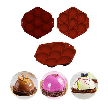 

7 Cavity Semi Sphere Cake Mold Hemisphere Baking Silicone Mold