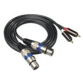 thumbnail image 7 of Grofry Professional 1.5m Dual RCA Male to Dual XLR Female Audio Signal Patch Cable Adapter for Microphone Mixer Headphone Amplifier,Black,Audio Link Cable, 7 of 7