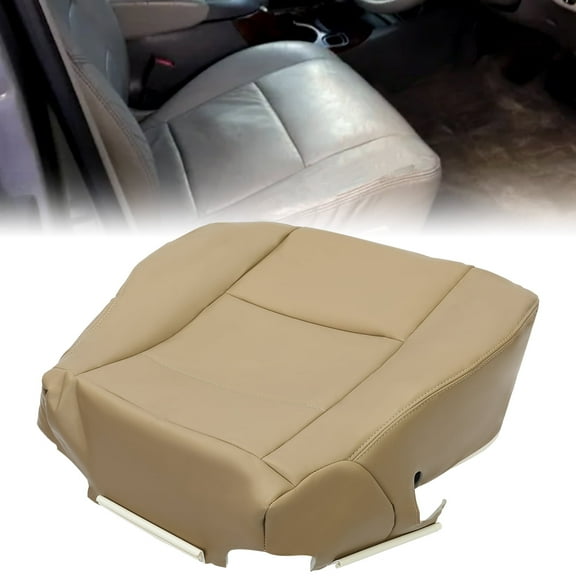 Kojem Driver Side Bottom Seat Cover Leather Tan Compatible with 2000-2004 Toyota Tundra Sequoia