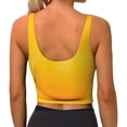 thumbnail image 4 of Uemuo Yellow Lemon Pattern Women's Sports Bra - High Impact Support, Breathable, and Comfortable Athletic Bra for Running, Yoga, and Workouts, 4 of 9