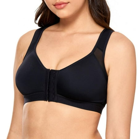 

Xmarks Women s Easy On Front Close Wirefree Bra Black 44/100CD 46/105AB