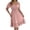 Pink, variant on Summer Dresses for Women Solid Square Neck Puff Sleeve Elastic Smocked Waist Ruffle a Line Midi Flowy