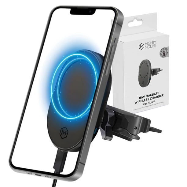 Cargador de coche inalámbrico Mighty Mount MagSafe con ranura para CD de 15 W