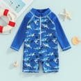 thumbnail image 2 of Okbabeha Baby Swimsuit Girl Boy Short Sleeve Zip One Piece Rashguards Bathing Suit Swimwear Sunsuit for ToddlerNewborn, 2 of 7